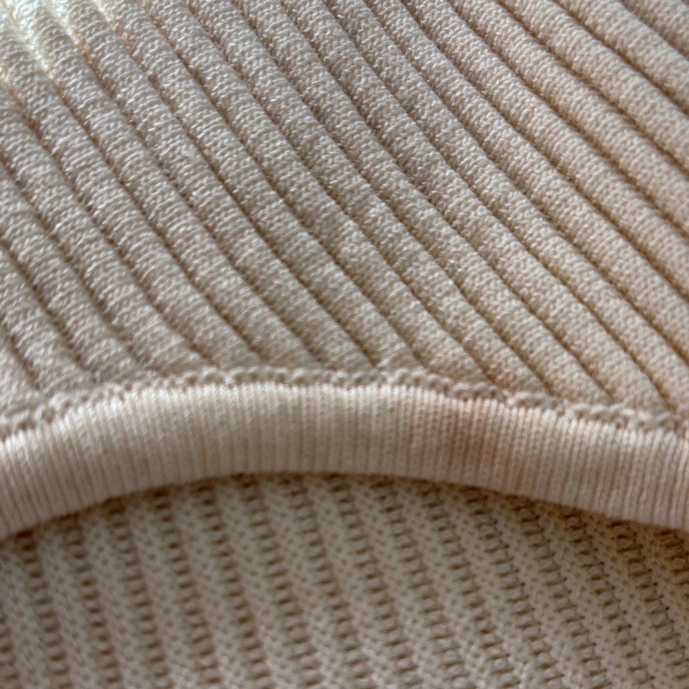 Re_Styld Cream Ribbed Long Sleeve Over-Shirt Top, Size 2 - Picture 9 of 10